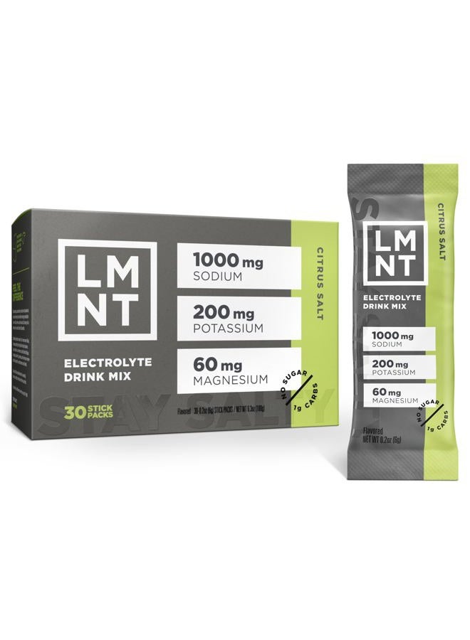 LMNT إلكتروليتات LMNT صفر سكر - ملح الحمضيات | مزيج مشروبات | 30-عدد - Image 1